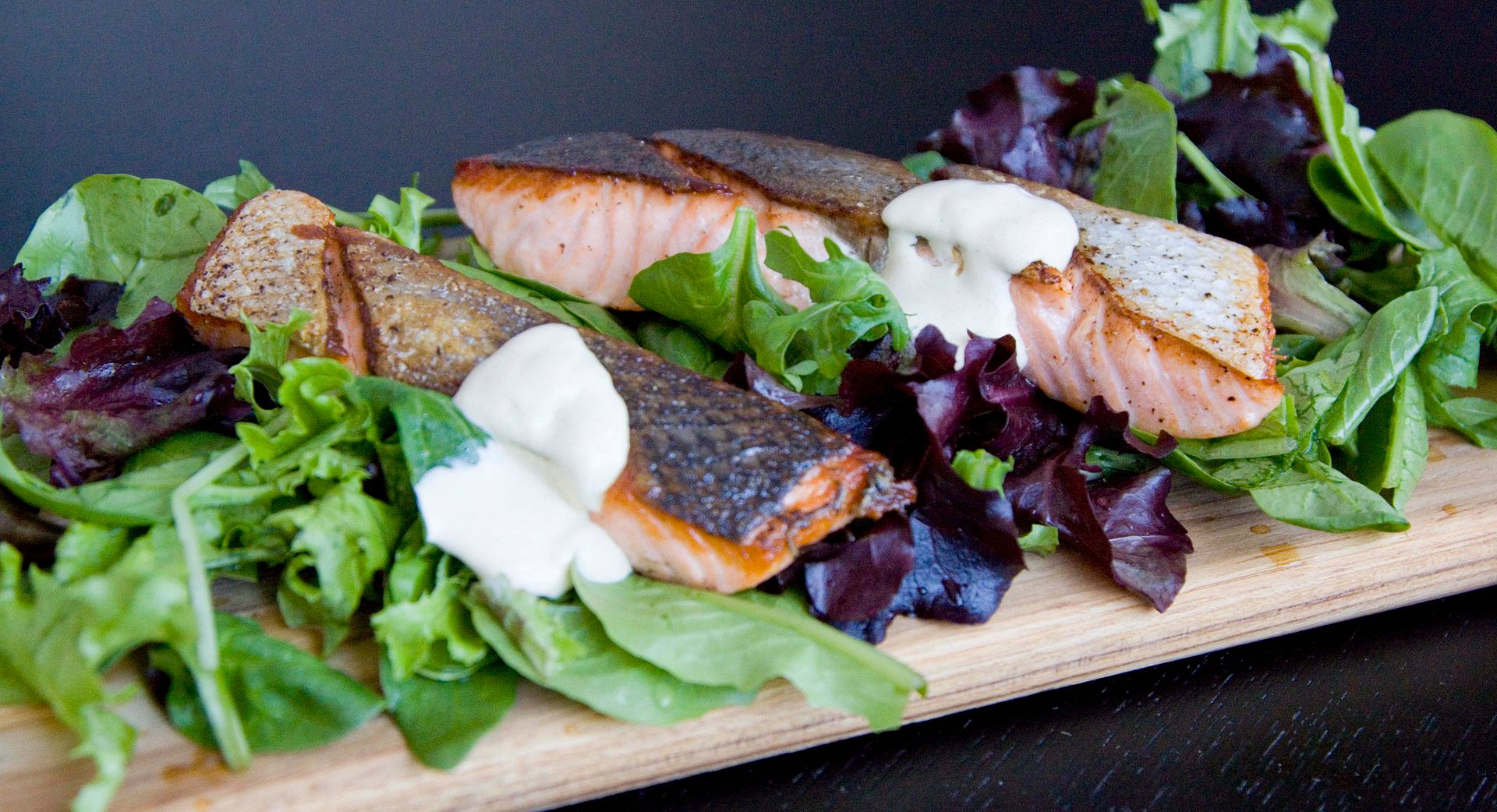 Food Makes Me Happy Seared Salmon Fillet with Mustard Mayo Sauce